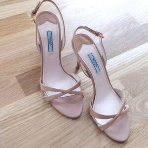 Prada nude slingback heels